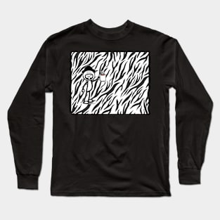GG Coffee Guy Stick Figure Zebra Print Long Sleeve T-Shirt